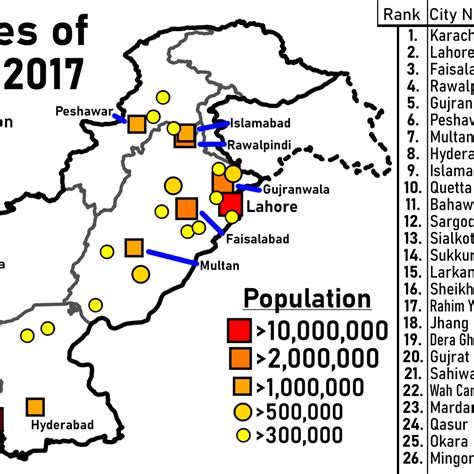 Population of cities in Pakistan 2024 .